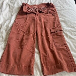 Pilcro Terracotta Floral-Lined Pants